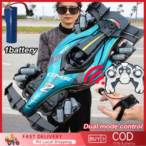 Extra Large Y2 Remote Control Car RC Racing Car 4WD Remote Control Stunt Driver Gesture Control Off-Road Drift Remote Control Toy【Handle dual remote control + with spray + three batteries】