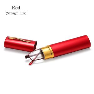 GOFIDIN Mini Portable Lightweight Eyeglasses Reading Glasses Readers for Men Women with Pen Clip Tube Case