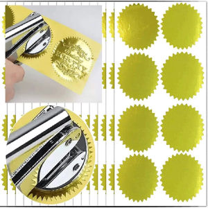 Foil Seal Sticker Certificate Seal Invitation Letter Envelope Decoration Sticker for Dry Embosser Seal Stamp Gear