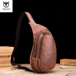 หนัง BULLCAPTAIN ผู้ชายกระเป๋า Casual Retro ที่วางกระป๋อง7.9นิ้ว Ipad กระเป๋าสะพายกระเป๋าสะพายรุ่น XB-123 (Cowhide)