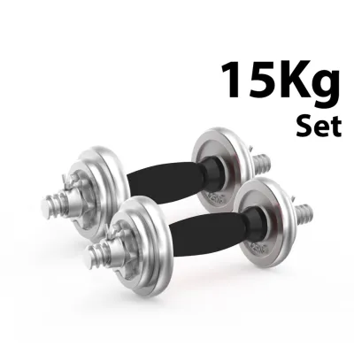 (JIJI.SG x FITNET) INSTOCK Adjustable Chrome Dumbbell Sets 15kg / 20kg / 30kg / 50kg /Dumbbells / Weights / Barbells