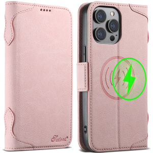 MagneLeather Cards Solt Wallet Wireless Charging Case For iPhone 16 15 Pro Max 14 Plus 13 12 Flip Book For Magsafe Cover