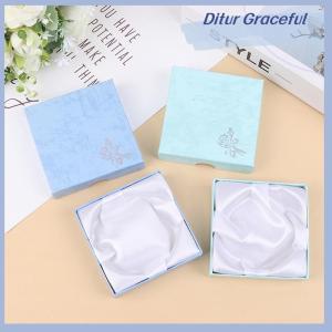 Ditur Square Jewelry Packaging Case Flower Print Bracelet Display Box Necklace Cardboard Gift Box Jewelry Organizer Cases