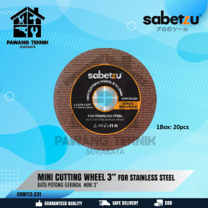 Sabetzu Batu Potong 3" Besi Metal Cordless Mini Gerinda Beterai 12V Cutting Wheel 3 Inch -  Mata Gerinda Baterai Cordless Gerinda Tangan 75mm 3 Inci - Cut Off Wheel For Metal 3" x 1.2mm - Pisau Potong Besi Gerinda Tangan Tenaga Baterai