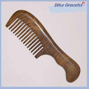 Ditur Gỗ đàn hương tự nhiên Tóc Lược chống tĩnh điện bằng gỗ Lược massager dài răng rộng detangle gỗ đàn hương lược chăm sóc tóc hộ gia đình Quà Tặng