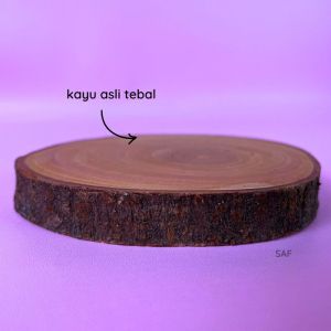 Tatakan Gelas cangkir mug tea alas kayu natural WOODEN COASTER alami potongan batang pohon alami