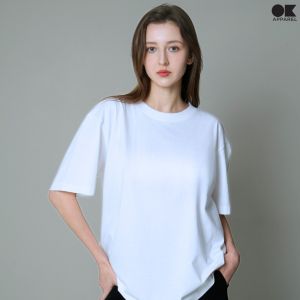 OK Apparel เสื้อยืดคอกลม เสื้อเปล่า สีพื้น แขนสั้น Oversize Cotton USA