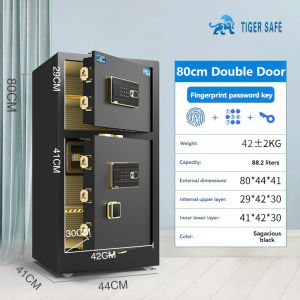[1 Year Warranty]80cm Double Door New Se Safe Electronic Digital Safe Se Luxury Digital Fire Safe Box Jewelry Home Hotel Lock Keyboard Black Safety Safe