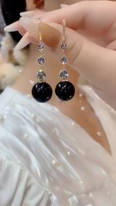 Bông tai ngọc trai đen mẫu mới thiết kế thời trang tối giản phong cách độc đáo sang trọng nhẹ nhàng cao cấp phụ kiện tai hot trend được giới
