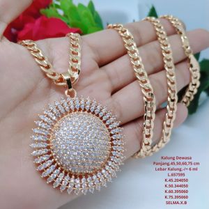 Kalung Perhiasan Tianium Tembaga Xuping Rodium Lapis Emas 1824 Karat