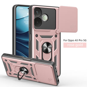 Armor Funda For OPPO A5 Pro 5G Slide Camera Lens Protection Phone Case for OppoA5 A5Pro 5G Car Magnetic Ring Holder Back Cover