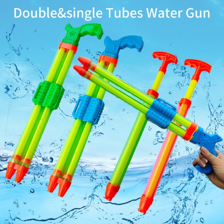 Double Pump Water Guns Long Range Pull-push Transparent Water