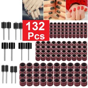 120PCS Refill Amplas Ring + 12PCS Mandrel Amplas Drum untuk Mini Grinder Kertas Pasir Gosok Bulat Drum