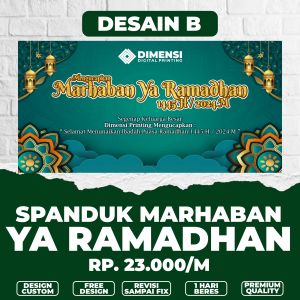 Spanduk MARHABAN YA RAMADHAN / BANNER MARHABAN YA RAMADHAN / SPANDUK BANNER PUASA / BANNER SPANDUK METERAN CUSTOM TERMURAH