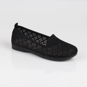 Knit Material Slip On Mules Solid Color Casual Breathable WomenS Skeleton Knit Shoes