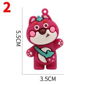 Móc Khóa Nhân Vật Gấu Dâu Lotso Keo Mềm Cao 5cm Cute Ngộ Nghĩnh Thích Hợp Trang Trí Móc Khóa Xe Móc Khóa Ba Lô