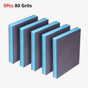 SQMETR 5Pcs Độ nhám 60-320 Khối mút chà nhám Mút xốp mềm Hai  Miếng bọt biển chà nhám  Có thể giặt được Khối chà nhám ướt và khô Dùng cho gỗ  loại kính đồ nội thất vách thạch cao