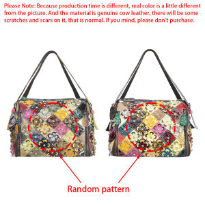 Hoàng Gia Bagger hoa túi đeo chéo dung tích lớn màu khâu Túi xách kẻ sọc da thật Satchel Ví cho nữ 1793