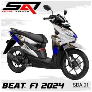 Decal Stiker Custom Full Body BEAT Fi 2024 - Dekal Sticker Variasi Motor BEAT FI 2024 SDA.01