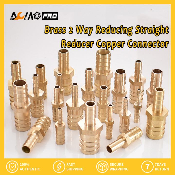 thumbnail image 2 of Super Crown Brass Straight Hose Joiner Barbed Connector – 1/4 Inch For Air, Fuel, Water, Pipe, Gas Tubing 2 of 6