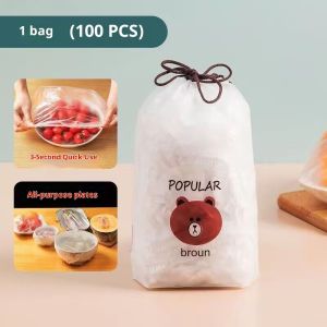 KENTAI ถุงคลุมอาหารคุณภาพอาหาร ใช้ได้ทั้งตู้เย็นไมโครเวฟและเตาไอน้ำ ป้องกันฝุ่นและแมลง