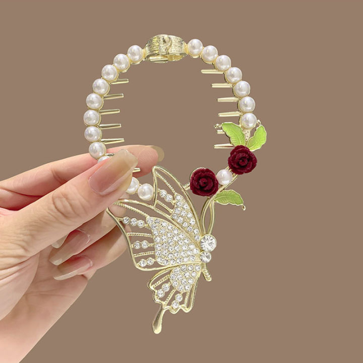 StylishScape Elegant Lily Of The Valley Flower Pearl Rhinestone Tassel