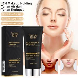BB Cream Niacinamide Krim Perawatan Kulit Tabung Hitam dengan Vitamin C Pencerah dan Penyamaran Noda BB Cream Tahan Lama untuk Menyempurnakan Makeup Krim Perawatan Kulit Tabung Hitam dengan Vitamin C dan Niacinamide