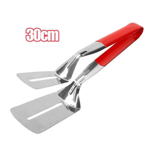 304 Stainless Steel Food Tongs Scalding Handle Food Turning Spatula With Rubber Grips Cooking Tong