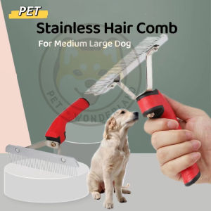 Pet Wonderland Dog Hair Comb Handle Nail Rake Medium Large Dog Grooming Comb Open Knot Hair Remove