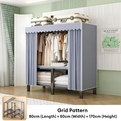 SPACEMADER Install in one second Folding Wardrobe Portable Clothing Cabinet Dustproof Clothes Steel Frame Dustproof Foldable Wardrobe Cabinet