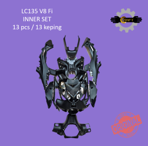 YAMAHA LC135 V8 Fi INNER HITAM INNER BLACK COVER (13 pieces set)100% ORIGINAL HLY BDK-F8400-00