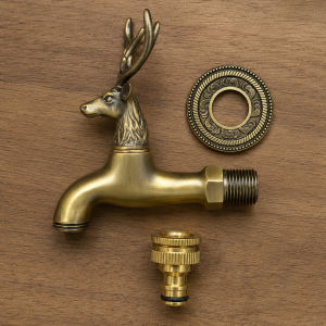 AU All-copper garden faucet animal-shaped faucet antique-style faucet waterproof and frost-resistant elephant and deer designs