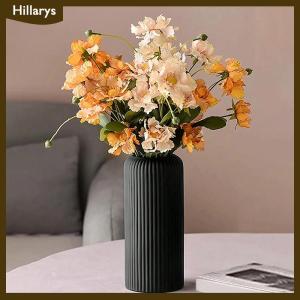 [Hillarys] แจกันพลาสติกเหมือนเซรามิกลายทางสำหรับตกแต่งดอกไม้แจกันดอกไม้เล็กๆที่จัดแสดง