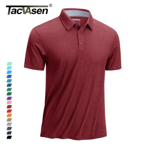 TACVASEN Áo thun Polo mùa hè cho nam Áo sơ mi ngắn tay giản dị 3 nút Xuống nhanh khô thoáng khí Golf Câu cá Áo thun bảo hộ lao động2026