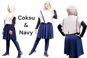 One Set Baju Olahraga (Hoodie kerudung + Legging Rok) One Set Sporty Baju Olahraga Rokcel Rok Celana Legingg One Set