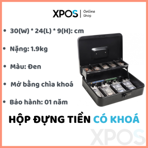 Hộp đựng tiền bằng kim loại có chìa khoá nhỏ gọn tiện lợi sử dụng - Mới 100%