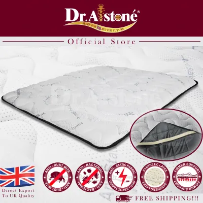 Dr.Alstone® 7.5cm Imported Anti Static Synthetic Latex Mattress Topper with Elastic Straps (King/Queen/Super Single/ Single) | Medium Firm Support | Foldable