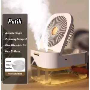 Ac Kipas SQRS Dual Spray Night Light-Kipas Pendingin Udara-Humidifier Fan Air Cooler Led