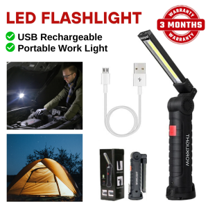ITOSHI LED Mechanic Light Work Light Rechargeable Flashlight with Magnetic Base Car Repair Camping and Barbecue Emergency Light