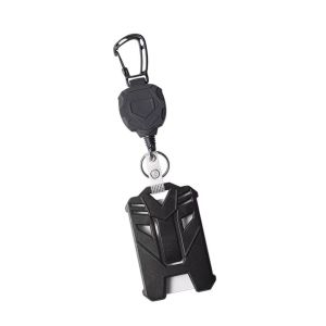 ED Heavy Duty Retractable Badge Reel Wire Rope Strong Steel ID Card Holder Multifunctional Key Holder Bus Card Cover Outdoor Keychain