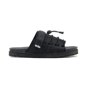 Edefootwear GIGA - Sandal Slide Casual Webbing Velcro Hitam Pria