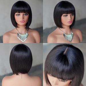 1*4 Lace Frontal Wig 100% Human Hair Wig Brazilian Hair Natural Color Pixie Cut Wigs