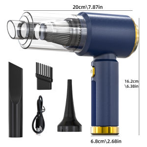 High Power Car Vacuum Cleaner Tire Inflator Air Pump 2 in 1 Portable 12V Auto Pump Strong Suction Fast Inflation for Car Bike Balloons Boat Air Mattress Accessories