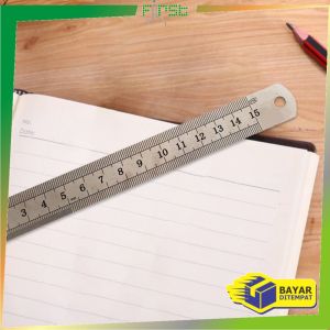 FH-A107 Penggaris Besi 30CM Stainless Steel Ruler 50CM Penggaris 15CM Serbaguna Perlengkapan Sekolah