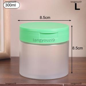 langyouzi9 1pcs 250 300 350ml Makeup Remover Cotton Cream Jar Lid Body Lotion Scrub Jar Cosmetic Container Travel Portable Bottle