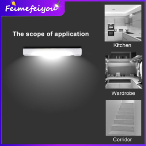 LED Night lights/ white + black shell white lighting COB LED wireless lamp For living room bedroom hallway cabinet kitchen closet night light Use AAA battery 3W