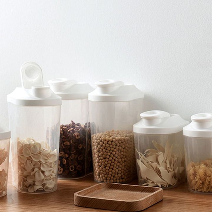 ASYMME Nuts Grain with Lid Kitchen Plastic Organizer Cans Sealed ...