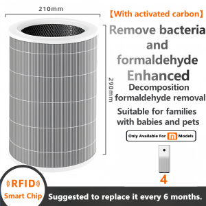 XIAOMI Air Purifier Filter Compatible Replacement RFID Chip Monitoring for Mijia HEPA Air Purifier 4/4Pro/4Lite/ProH Antibacteria Virus
