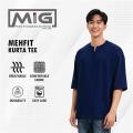 MIG Polyester V neck Short Sleeve Plain Mehfil Kurta Tee. 