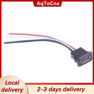 [COD] AqToCna Ship within 24 hours USB 2.0 Female Power Jack USB2.0 Charging Port Connector With Cable USB Charger Socket